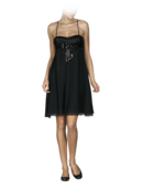EMPORIO ARMANI - Silk Pieced Bodice Babydoll Evening Dress