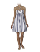 EMPORIO ARMANI - Cotton Linen Stripe Halter Dress