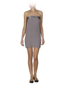 EMPORIO ARMANI - Strapless Silk Pieced Dress