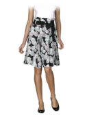 EMPORIO ARMANI - Silk Geometric Print High Waist Full Skirt