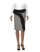 EMPORIO ARMANI - Wool Ruffle Silk Skirt