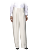 EMPORIO ARMANI - Cotton Silk Voile Pleated Wide Leg