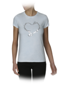 EMPORIO ARMANI - Vintage Wash Cotton Sequin Heart Logo Tee