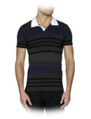 EMPORIO ARMANI - Jude Short Sleeve Johnny Collar Tee with Small Eagle Logo