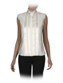 EMPORIO ARMANI - Georgette Sleeveless Tuxedo Top