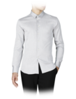 White shirt with stiff collar