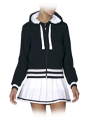 EMPORIO ARMANI - Zip-up Hoodie with White Stripe Detail