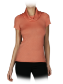 EMPORIO ARMANI - Tissue Cashmere Short Sleeve Turtleneck