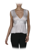 EMPORIO ARMANI - Silk Cashmere Pleated Body Paillete Shell
