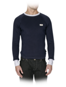 EMPORIO ARMANI - Long Sleeve Crew Neck Sweater with EA Logo