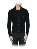 EMPORIO ARMANI - Button Up Cardigan with Patch Breast Pocket