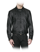 EMPORIO ARMANI - Brad Leather Zip Up Tab Jacket
