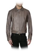 EMPORIO ARMANI - Brad Leather Zip Up Tab Jacket