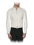 EMPORIO ARMANI - Jude Leather Mandarin Collar Zip Up Jacket