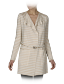 EMPORIO ARMANI - Viscose Cotton Stripe Long Cardigan
