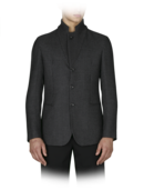 EMPORIO ARMANI - Knit Collar Houndstooth Jacket