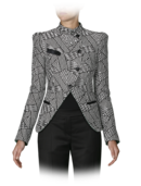 EMPORIO ARMANI - Geometric Quilted Asymmetrical Jacket