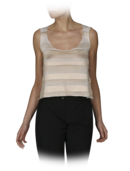 EMPORIO ARMANI - Viscose Knit Stripe Tank