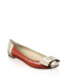 EMPORIO ARMANI - Patent Calfskin Spectator Flat