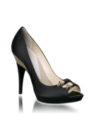 EMPORIO ARMANI - Satin Peeptoe Platform Pump
