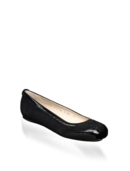 EMPORIO ARMANI - Suede and Patent Ballerina Flat