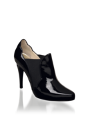 EMPORIO ARMANI - Scalloped Edge Patent Leather Bootie