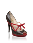 EMPORIO ARMANI - Stamped Crocodile Peep-toe Platforms