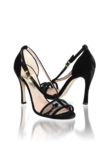 Velvet and net sandal