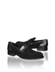 Moccasin in striped velvet