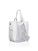 EMPORIO ARMANI - Patent and Mesh Tote with Gold Detail