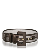 EMPORIO ARMANI - Patent and Mesh Wide Belt
