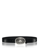 EMPORIO ARMANI - Oval Lattice Pattern Logo Belt