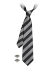 Wide stripe tie and cufflinks set