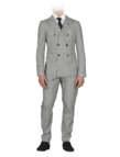 Double-breasted checkered suit