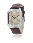 EMPORIO ARMANI - Logo Watch with Amber and Gray Dial