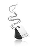 EMPORIO ARMANI - Leather and Silver Necklace