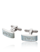 EMPORIO ARMANI - Silver and Mother of Pearl Cufflinks