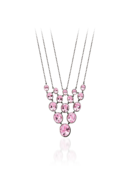 EMPORIO ARMANI - Pink Crystal and Sterling Silver Necklace