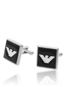 EMPORIO ARMANI - Leather Logo Cufflink